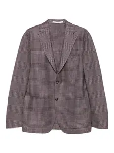 Однобортный пиджак в клетку Eleventy, фиолетовый