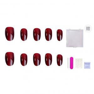 ORANOT Яркие вишневые ручной работы кошачий глаз богатство бордовые накладные ногти средняя лестница 24mm