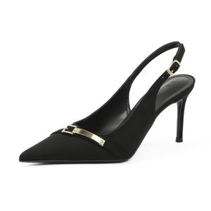 Туфли на тонком каблуке высотой 8 см для женщин Bamiti, Black