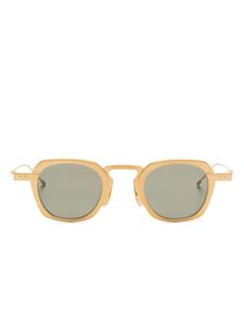 Thom Browne Eyewear солнцезащитные очки в геометричной оправе, золотой