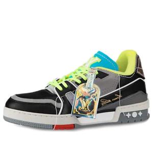 Кроссовки lv trainer low-top sports shoes blue/black Louis Vuitton, синий