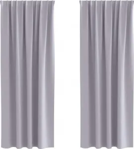 Плотные шторы с кольцами, 2 шт., металлик-серый vidaXL