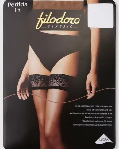 Женские прозрачные самонесущие чулки Filodoro плотностью 15 ден, цвет Natural