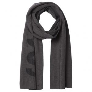 HUGO BOSS Шарф вязаный из хлопка, полиамида и шерсти для женщин, серый