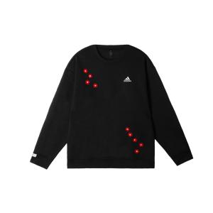 Adidas Толстовки LABEL унисекс, черные, с круглым вырезом, утолщенные