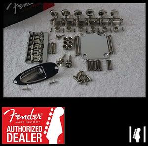 Новый набор Fender Hardtail Chrome Stratocaster с тюнерами - Strat 006-0068-000 006-0068-000 Standard Stratocaster 6-Saddle Hardtail Bridge Assembly