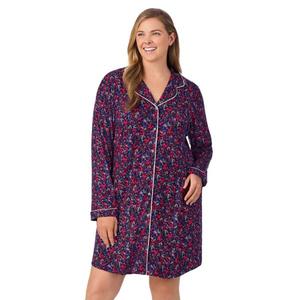 Пижамная сорочка на пуговицах больших размеров Draper James, цвет navy field flower