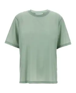 Классическая футболка из хлопкового крепа Victoria Beckham, зеленый