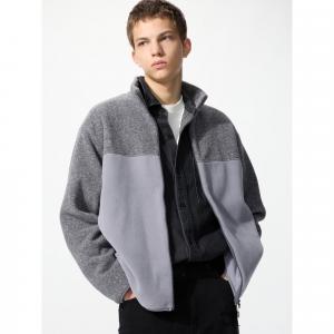 Флисовая куртка на молнии Uniqlo, 05 светло-серый