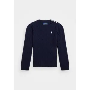 Вязаный свитер CABLE-KNIT WOOL-CASHMERE JUMPER Ralph Lauren, темно-синий