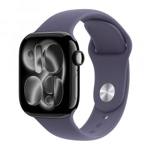 Умные часы Apple Watch Series 11 (GPS), 42 мм, Jet Black Aluminum Case/Purple Fog Sport Band - M/L