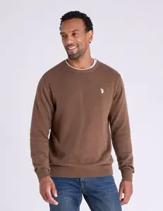 Свитер U.S. Polo Assn Solid Crew Neck, коричневый