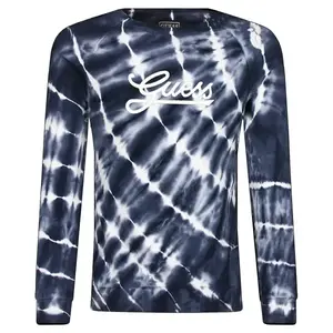 Толстовка классического кроя с принтом тай-энд-дай Guess, синий