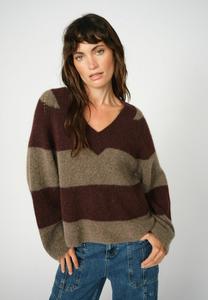 Джемпер Mos Mosh TACI STRIPE V-NECK, Fudge/Brown
