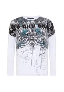 Рубашка с длинными рукавами и крупным принтом CIPO & BAXX, белый