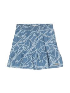 Michael Kors Kids chain-link print tiered skirt, синий