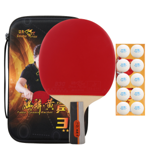 Настольная теннисная ракетка DOUBLEFISH All Wood с двухсторонним инвертированным покрытием DOUBLE FISH, [offensive recommended-kirin желтый samsung]penhold grip 1 pack