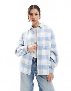 Рубашка в клетку тартан HUGO Blue Faguna синего цвета