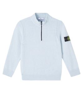 Свитер Compass с полумолнией Stone Island Junior, светло-синий