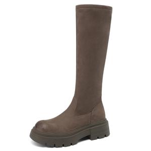 D:FUSE SCANDINAVIA Сапоги женские до колена цвета хаки
