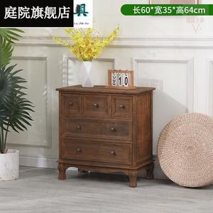 Yu Senyi Комод 63 см для спальни и гостиной из массива дерева, 3 ящика, кофейный цвет