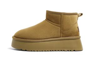 HUANQIU Зимние короткие сапоги Suede Thermal Abrasion Resistant Height Increasing Slip Resistant для женщин, коричневые