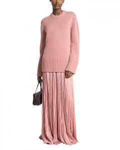 Кашемировый свитер-туника с круглым вырезом Michael Kors Collection, розовый