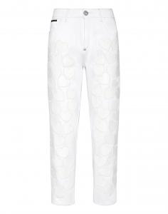 Джинсовые брюки Mom Fit Heart PHILIPP PLEIN, цвет snow white (no rotture)