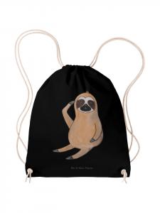 Mr. & Mrs. Panda Спортивный рюкзак с изображением ленивца и птицы, без надписи, черный
