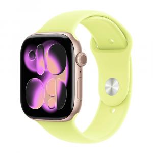 Умные часы Apple Watch Series 11 (GPS), 42 мм, Rose Gold Aluminum Case/Neon Yellow Sport Band - S/M