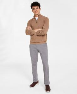 Мужской фактурный хлопковый свитер с молнией на четверть, однотонная футболка с карманами и эластичные брюки, созданные для macy's Club Room, мульти