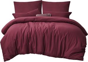 Комплект постельного белья RUIKASI, 3 предмета, 200х220/80x80, бордовый