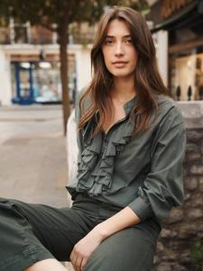 Рубашка с оборками от сьюзи NRBY, хаки