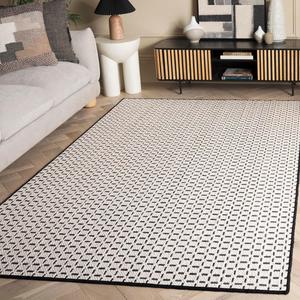 ковер safavieh коллекции natural fiber, ivory/black, геометрический рисунок, идеален для помещений с высокой проходимостью в гостиной, спальне, столовой (nf489z), 122 x 183 см