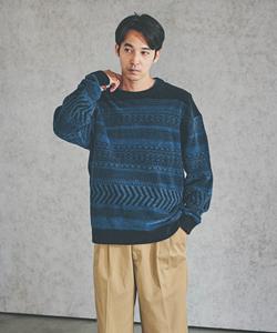 Пуловер Мягкого оттенка Bayflow, цвет Patterned Navy 02