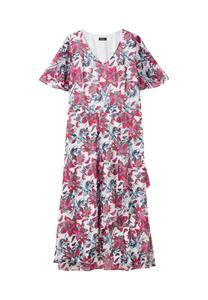 Шифоновое платье с цветочным принтом на непрозрачной подкладке Sheego, цвет Beere Gemustert