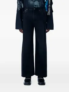 Джинсы с пятью карманами и эффектом потертости Vetements, черный