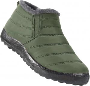 Женские зимние ботинки на снег, водонепроницаемые, легкие, с термо-подкладкой, без шнурков для холодной погоды Generic, Green-B