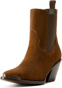 ARIAT Women's Shiloh Bootie Western Boot, Dark Ginger Suede
