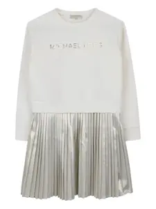 Платье-толстовка с эффектом металлик Michael Kors Kids, белый