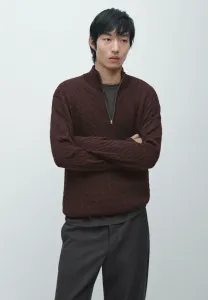 Свитер с высоким воротником и застежкой-молнией Massimo Dutti, Bordeaux