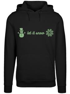 Рождественская толстовка с капюшоном, пусть идет снег, черного цвета F4NT4STIC