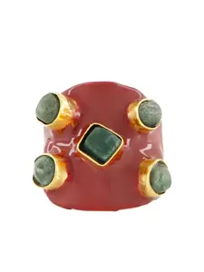 Кольцо из эмали с инкрустированными камнями PAULA, красный