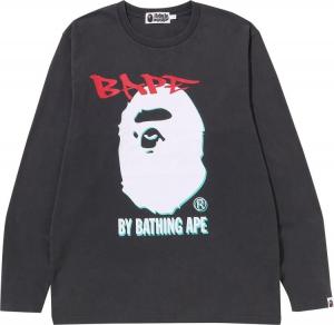 Лонгслив BAPE Double Print Long-Sleeve Tee 'Black', черный
