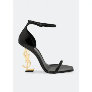 Босоножки SAINT LAURENT Opyum patent leather sandals, черный