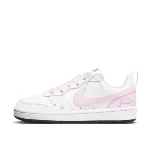 Детские, подростковые, противоскользящие, износостойкие, низкие кроссовки для скейтбординга Court Borough Nike, розовый/белый