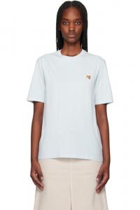 Футболка с нашивкой «Голова голубой лисы» Maison Kitsuné