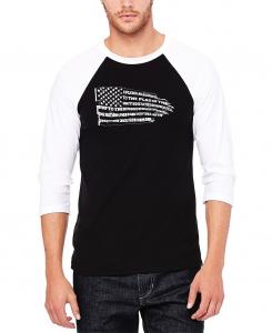 Мужская футболка с надписью «клятва верности» и бейсболом с изображением реглан LA Pop Art, черно-белый