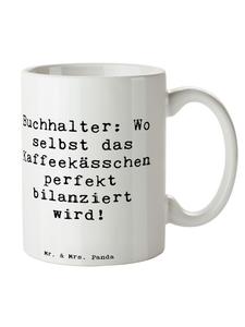 Кружка с надписью Бухгалтер, знак баланса с надписью белого цвета Mr. & Mrs. Panda