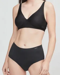 Высокие трусики из кружева и микрофибры, вырезанные лазером Gisela, черный